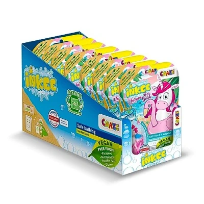 Imagen de INKEE Surprise Juego de 8 Bombas baño Unicorn Beach para niños, con Sorpresa, Juguetes la bañera, Aroma a Palomitas y Efecto Espuma