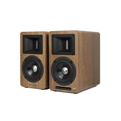 Imagen de EDIFIER AIRPULSE A80 Sistema de altavoces estantería 2.0 (100 W) con Bluetooth V5.0 (aptX), tweeter bocina cinta para agudos precisos y claros, posibilidades conexión versátiles, incluye