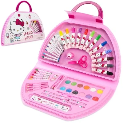 Imagen de Hello Kitty Set de Arte para Niños, Suministros Pintura, Dibujo y Coloreado (Blanco/Rosa)