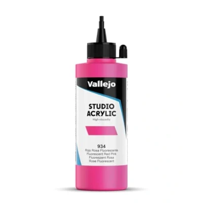 Imagen de VALLEJO ACRYLIC STUDIO, PINTURA ACRÍLICA, 200ML, ROJO ROSA FLUO, Nº 934