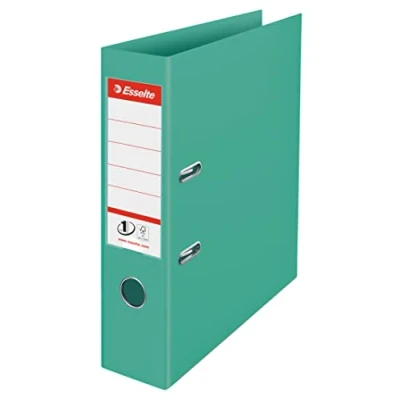 Imagen de Esselte No.1 Archivador de Palanca, Capacidad 500 hojas, Lomo 75mm, Carpeta A4 Ligera y Resistente, Casa Oficina, Diseño en Relieve, Gama Colour&#039;Breeze, Verde, 626505