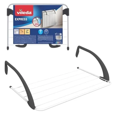 Imagen de Tendedero Vileda Express, Brazos ajustables, Negro/Blanco
