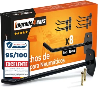 Imagen de Upgrade4cars Ganchos de Pared para Neumáticos Soporte Neumaticos 8 Llantas