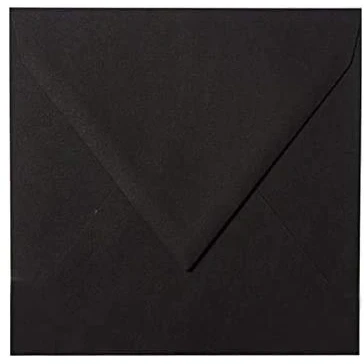Imagen de Karten und Co. Sobres (13 x 13 cm, 120 g/m², cuadrados, autoadhesivos, plastificados, 25 unidades), color negro