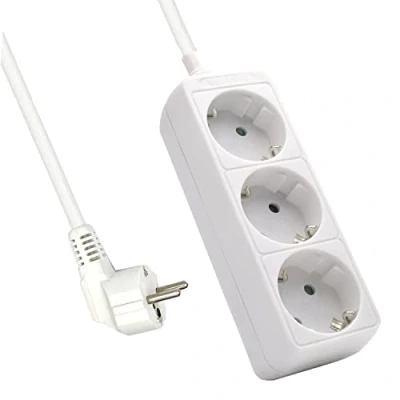 Imagen de Ewent EW3958 Regleta con 3 Tomas, 3680 W, 250 V, Blanco, 1.5 m