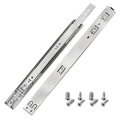 Imagen de HELPMATE Guías para cajones push to open (400 mm, 1 par, juego de 2 unidades, extractores bolas, sistema rieles cajones, acero galvanizado, incluye material fijación)