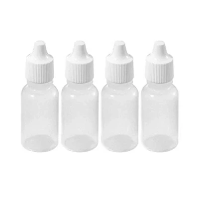 Imagen de QUUPY 50 piezas 15 ml botella gotero exprimible plástico blanco vacío recargable líquido muestra botellas titular de almacenamiento con tapa