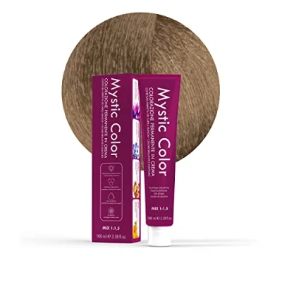 Imagen de Mystic Color, Tinte para el Cabello, Fórmula Enriquecida con Aceite de Argán y Caléndula, Coloración Permanente en Crema Larga Duración, Rubio Claro 8, 100 ml