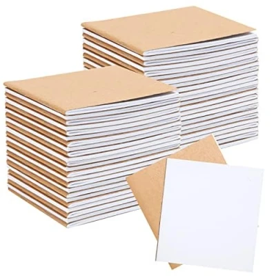 Imagen de Belle Vous Libreta Notas Sin Líneas 10,5 x 10,7 cm Cubierta Marrón Kraft Cuaderno/Diario (Pack de 48) 24 Páginas Pack Libretas Cuadradas para Viajes y Oficina