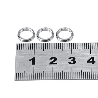Imagen de Anillos Partidos de Pesca Dobles Señuelos Kit Aparejos Conector para Accesorios Pesca(100 Piezas 10#)