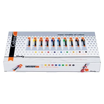 Imagen de Cobra Study olieverf 10 tubes 40ml oplosmiddelvrij watervermengbaar