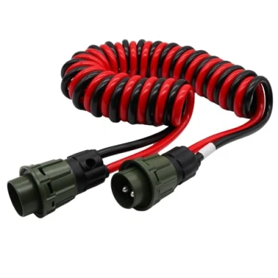 Imagen de SERTPLAS Nato VG96917 Cable de espiral con conectores (2 pines, 24 V, 2 x 35 mm², 4 m)