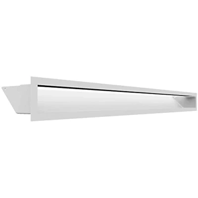 Imagen de Rejilla de ventilación KRATKI AIR aire caliente 9 x 100 cm Blanco escape para chimeneas Entrada en un ángulo 45 grados