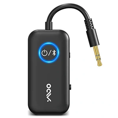 Imagen de YMOO Transmisor Receptor Bluetooth 5.3 para TV/Auriculares, 2 en 1 Adaptador de Audio con AUX 3,5mm Jack, Conexión Dual,aptX Emisor Avión/Tableta/PC/Teléfono/Altavoz