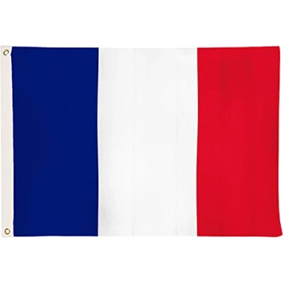 Imagen de Banderas de aricona bandera Francia resistente a la intemperie con 2 ojales metal nacional francesa 150 x 250 cm, tricolor