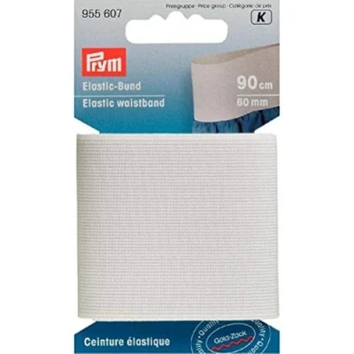 Imagen de Prym 955607 Elastic Bund weiß Waistband, White, 60 mm, Blanco, 90 CM