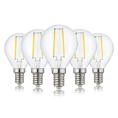 Imagen de hellum E14 208108 Juego de 3 bombillas led bajo consumo (E14, 2,5 W, equivalente a bombilla 25 E14, luz blanca cálida, 2700 K y 250 lm, en forma gota G45)