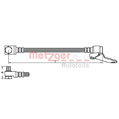 Imagen de METZGER 4112545 Latiguillos de Freno 412 Banjo w/ bolt, M10x1 FORD: Transit Mk5 Furgón, Connect Mk1 Tourneo