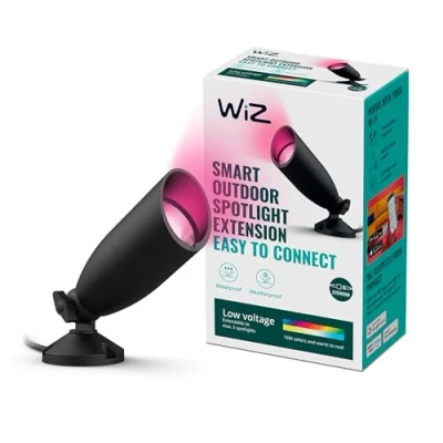 Imagen de WiZ Foco inteligente de exterior 4W, Luz Blanca y Colores, apto para (IP44), Wi Fi, tecnología SpaceSense, compatible con Google Home, Amazon Alexa o los atajos Siri