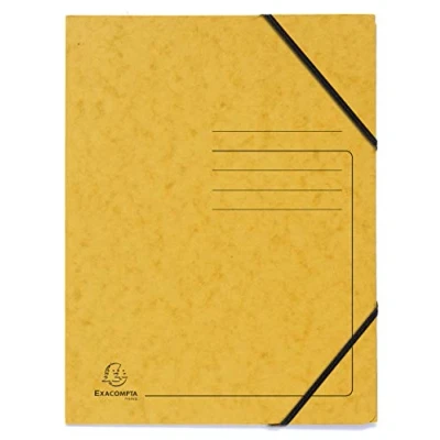 Imagen de Exacompta 555419E Lote de 5 Carpetas elásticas sin solapas, cartulina lustrada 355gm2 para archivar documentos A4, color amarillo