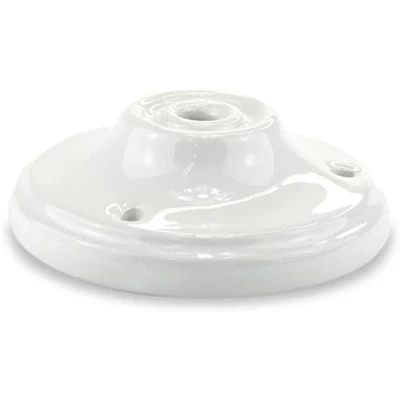 Imagen de Rosetón en porcelana Ø110 1 salida Central. Color Blanco