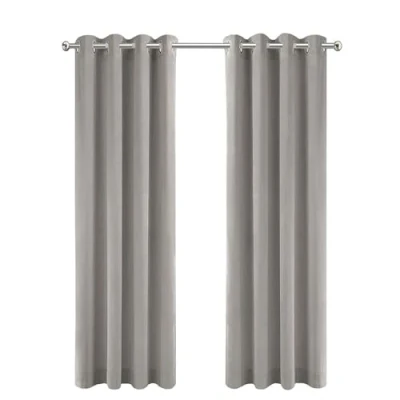Imagen de LW Collection Cortinas con Anillas Terciopelo Gris confeccionadas 140x175cm de Opacas Apagón