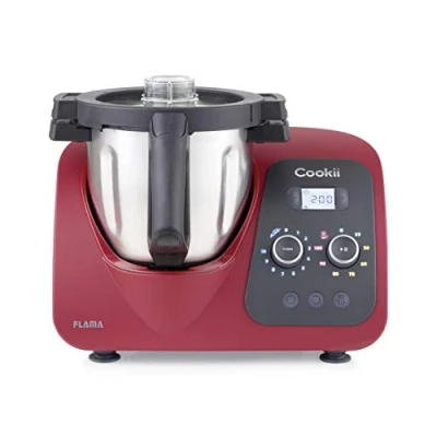 Imagen de Flama Robot de Cocina Multifunción Cookii 2187FL, 1500W, Wi Fi, 8 Temperaturas entre 37 y 120 C, 10 Velocidades, Capacidad hasta 5 kg, Recipiente 3.8 L, Más 200 Recetas, Red Chili