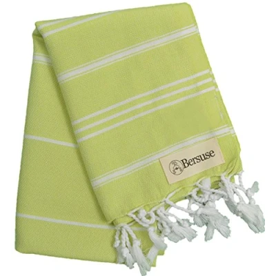 Imagen de Bersuse 100% Algodon Anatolia Toalla de Mano Turca Cuidado del Bebe, Cara, Cabello, Cocina, Bano 60 x 110 cm, Verde Pistache