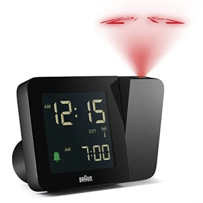 Imagen de Braun Reloj Despertador Digital con radiocontrol Huso horario de Europa Central (DCF) 4 Opciones retroiluminación, Pantalla LCD Negativa, Ajuste rápido, Negro, Modelo BC15B DCF