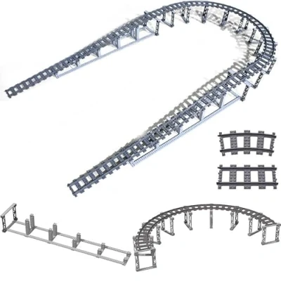 Imagen de Tecnología de Tren para vías Tren, Bloque construcción, City Zug Power Functions Kit flexión Carril Accesorios Bloques sujeción (Tipo A)