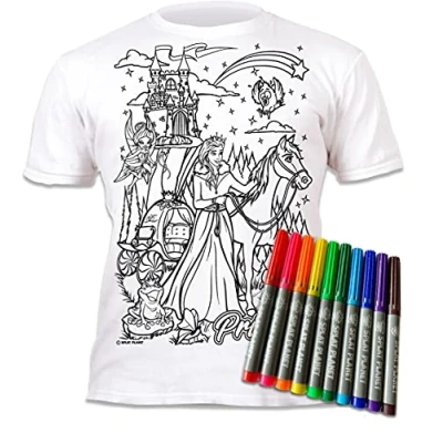Imagen de Splat Planet Camiseta de Princesa para Colorear con 10 bolígrafos mágicos Lavables no tóxicos y Lavar (9 11 años)