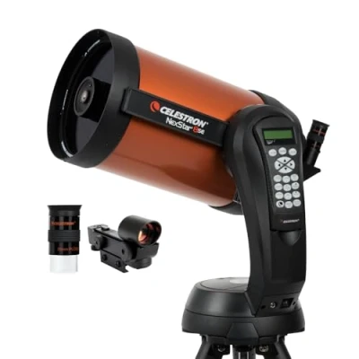 Imagen de Celestron 11069 Telescopio NexStar 8SE Schmidt Cassegrain computarizado con Montaje Totalmente automatizado, tecnología SkyAlign y Revestimiento XLT, Negro/Naranja