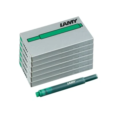 Imagen de Lamy Juego de 6 cartuchos tinta T10 con gran reserva tinta, adecuados para todos los modelos pluma estilográfica Contenido: 1,25 ml por cartucho 5 unidades paquete Color
