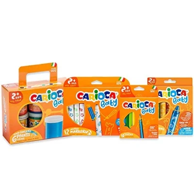 Imagen de Carioca Set Baby 2+ Kit Colores para Bebé con Rotuladores Super Lavables, Ceras, Maxi Lápices y Pinturas de Dedos Niños a Partir 24 Meses, 36 Uds