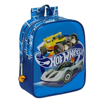 Imagen de HOT WHEELS SONNY Mochila Infantil, Niño, Escolar, Adaptable a Carro, Ideal para Guardería, Cómoda y Versátil, Calidad Resistencia, 22x10x27 cm, Color Azul marino