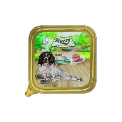Imagen de Mister Stuzzy, Comida húmeda para Perros Adultos, Sabor Cordero y arroz, paté Carne en trozos Total 3,3 kg (22 tarrinas x 150 gr)