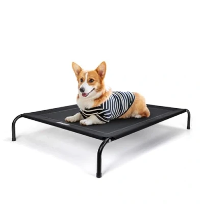 Imagen de Nobleza Cama Elevada Perro Mediano, Refrescante Perro, de Mascotas Transpirable para Exterior Interior Jardín Terraza, Robusto Lavable, Negro, M, 105x80x20CM
