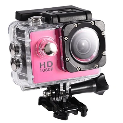 Imagen de Topiky Cámara de acción 4K WiFi Impermeable 30m Deportes al Aire Libre Video DV 1080P Full HD LCD Mini videocámara con 900mAh Baterías Recargables y Accesorios Montaje Kits(Rosado)