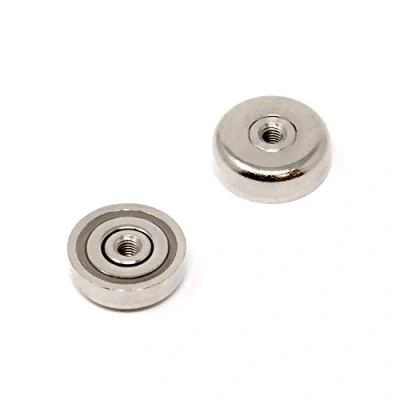 Imagen de N42 Magnet de Bote Neodimio Con Hilo Interno M5 Para Sostener, Colgar Y Mostrar Elementos 25mm Diámetro 10.5kg Tracción Paquete 1