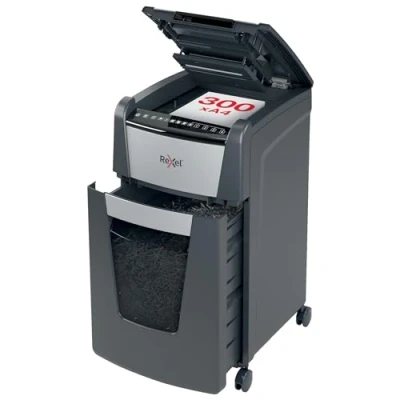 Imagen de Rexel Optimum Autofeed Destructora de Papel Alimentación Automática y Microcorte P5, 300 Hojas, Papelera Extraíble 60 L, con Ruedas, 2020300M