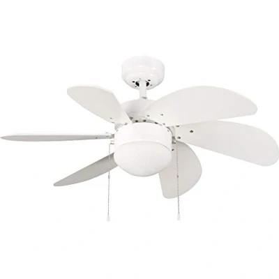 Imagen de wonderlamp Basic Ventilador de Techo con Luz, E27, 15 watts, Blanco, 76.2 x 41.5 cm