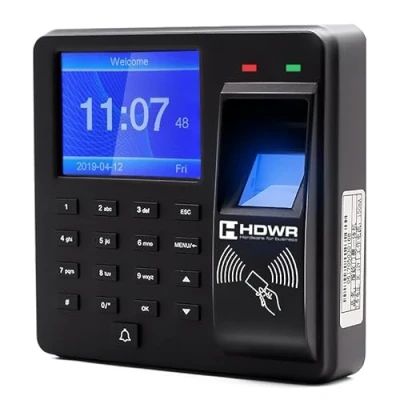Imagen de HDWR CTR10 Máquina de Fichar, Sistema Avanzado Control Presencia Biométrico, RFID, Verificación Contraseña 1000 Empleados, Acceso