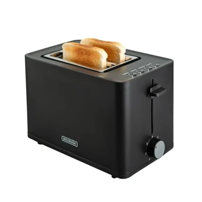 Imagen de Bourgini Tostadora con ranuras extra anchas para sándwiches Negro Sandwichera accesorio panecillos 2 rebanadas ranura larga