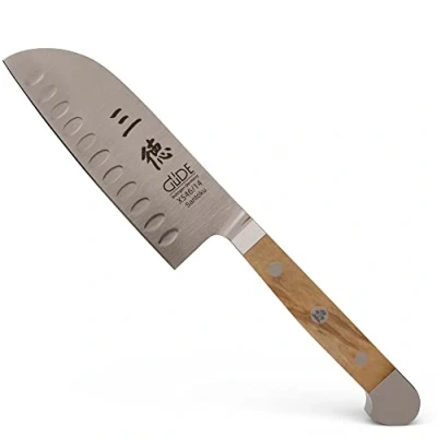 Imagen de Güde Santoku, Chrome Steel, Madera de Olivo, 14 cm alveolado