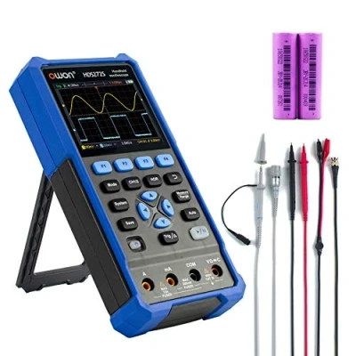 Imagen de OWON HDS272S Osciloscopio de Mano, Multímetro Digital 20000 Cuentas, Comprobador 3 en 1 Universal, Generador USB 70 MHz Ancho Banda con Pantalla LCD Color 3,5 Pulgadas