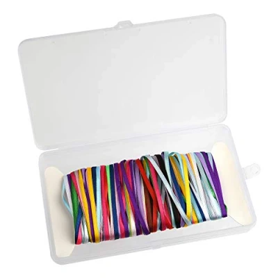 Imagen de FEPITO Paquete de 18 cintas raso Cinta doble cara surtida para Acción gracias Artesanía Decoración, colores 3 mm x 4 metros cada color