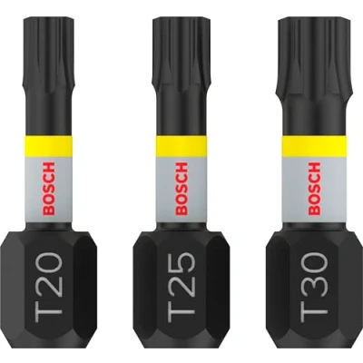 Imagen de Bosch Professional puntas de atornillar Impact Control T Set, 25 mm, vástago hexagonal, Pick and Click, accesorios taladro impacto