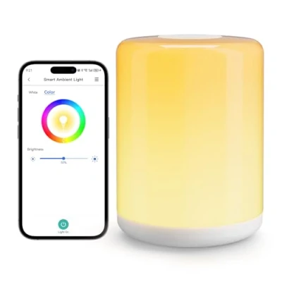 Imagen de meross Lámparas de Mesita Noche WiFi, Lámpara Mesa LED, Táctil Regulable RGBWW, Inteligente con Temporizador, Compatible Apple HomeKit, Alexa y Google Home, 2024 Versión