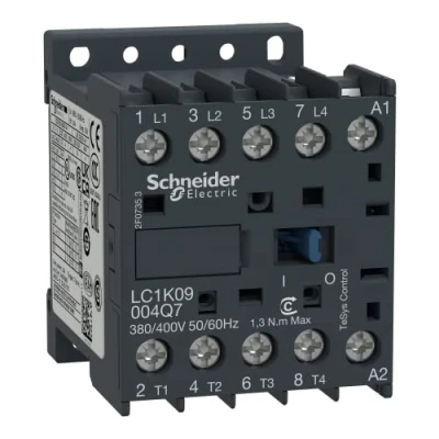 Imagen de Schneider Electric LC1K09004P7 Contactor TeSys, LC1 K, 4P, 20 A, 440VAC 1, Bobina 230 VCA, 50/60 Hz