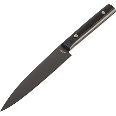 Imagen de KAI Michel BRAS Quotidien Cuchillo multiusos No.3 con Hoja de 15 cm revestimiento titanio y acero A8 Mango madera Pakka negro Hecho en Japón